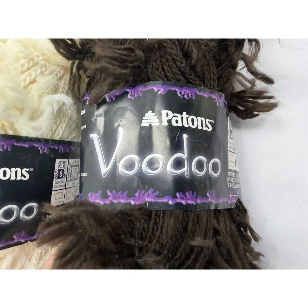 Patons Voodoo Yarn Lot Of 12 - 11 Fleece 1 Earth Acrylic Nylon‎ Blend 50g Each